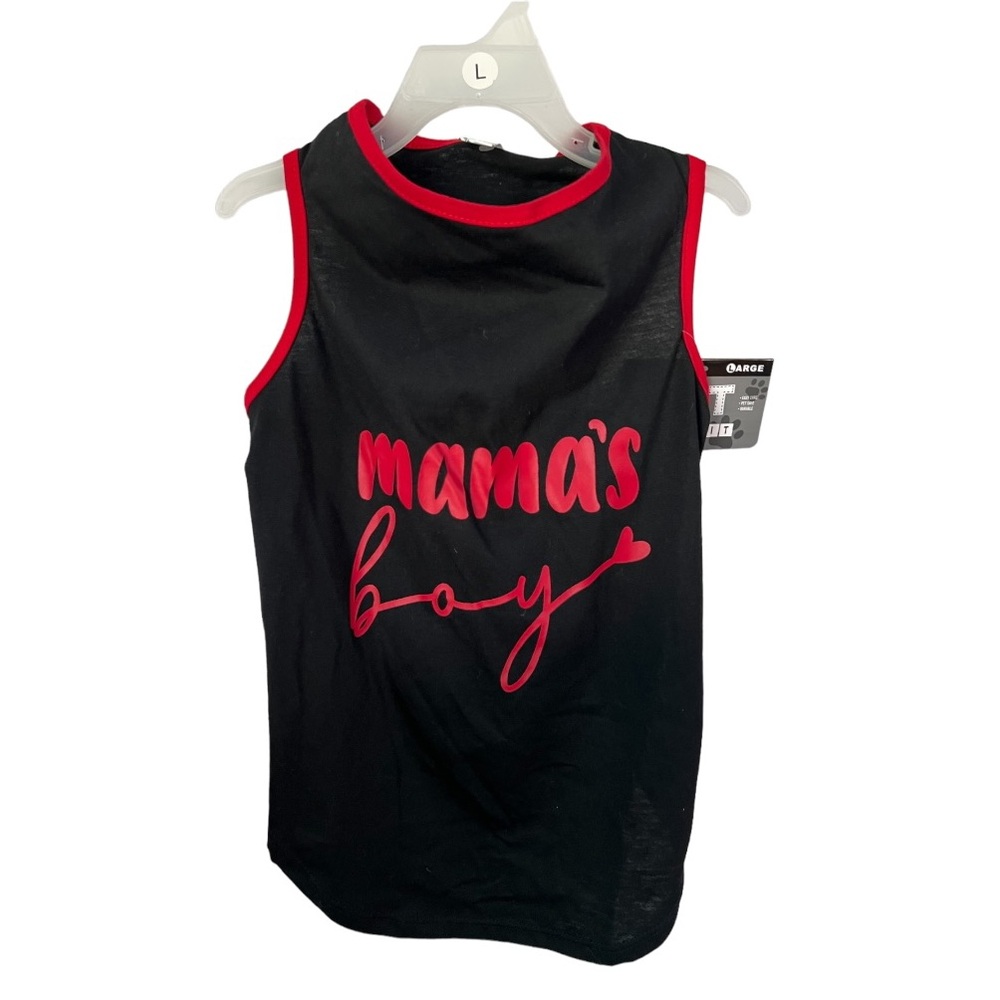 Pet Spirit Mama’s Boy Black and Red Pet T-Shirt